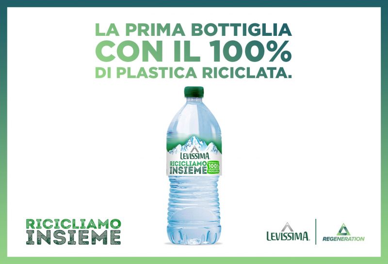 Levissima presenta bottiglia con il 100% di plastica riciclata